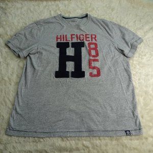 Gray T-Shirt with Red and Black Accents